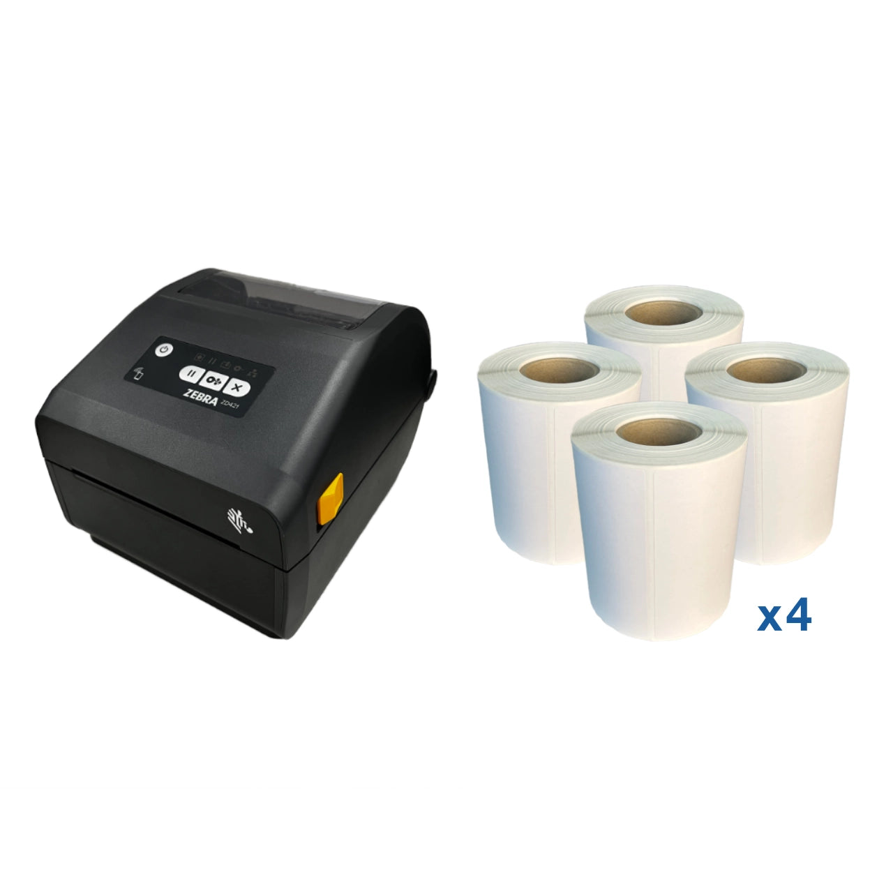 Bundle - Zebra ZD421DT USB + 4 Shipping Label Rolls