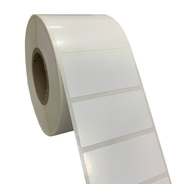 RT5025-1.25WP 50mm X 25mm TT White Polyester Roll Labels - Product Picture 2 - Barcodes.com.au