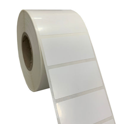 RT5025-1.25WP 50mm X 25mm TT White Polyester Roll Labels - Product Picture 2 - Barcodes.com.au