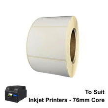 80mmX60mm Gloss Inkjet Label Roll 76mm Core - side on. Barcodes.com.au