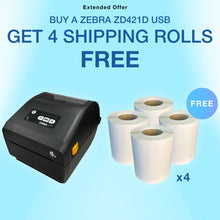 ZD421 USB + 4 Bonus Shipping Label Rolls - Barcodes Group