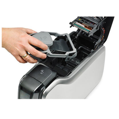 Zebra ZC300 Single Sided Colour Card Printer USB Ethernet with Magnetic Encoder. Installing Ribbon