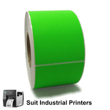 102mm x 150mm Fluorescent green thermal transfer labels . Barcodes.com.au