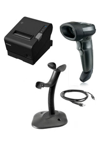 POS Bundle 4 - Epson TM-T88VII Printer USB Cable and Kettle cord + Zebra DS4208 USB Barcode Scanner Kit-From barcodes.com.au