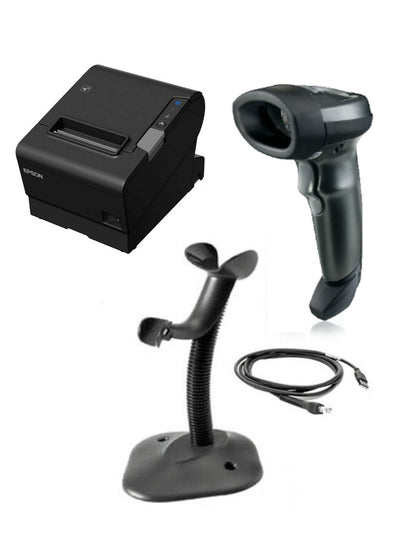 POS Bundle 4 - Epson TM-T88VII Printer USB Cable and Kettle cord + Zebra DS4208 USB Barcode Scanner Kit-From barcodes.com.au