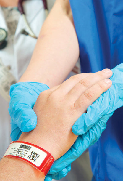Hospital Wristbands Available in Red for Hospitals.
