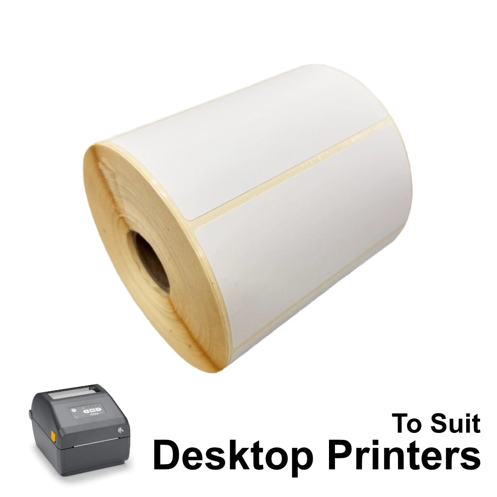LD10248-6AR removable direct thermal label roll with desktop printer illustration