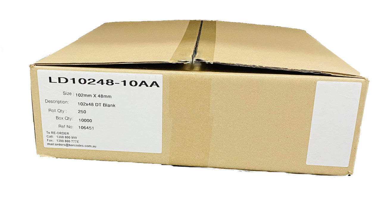102mm X 48mm Direct Thermal Labels 19mm Core