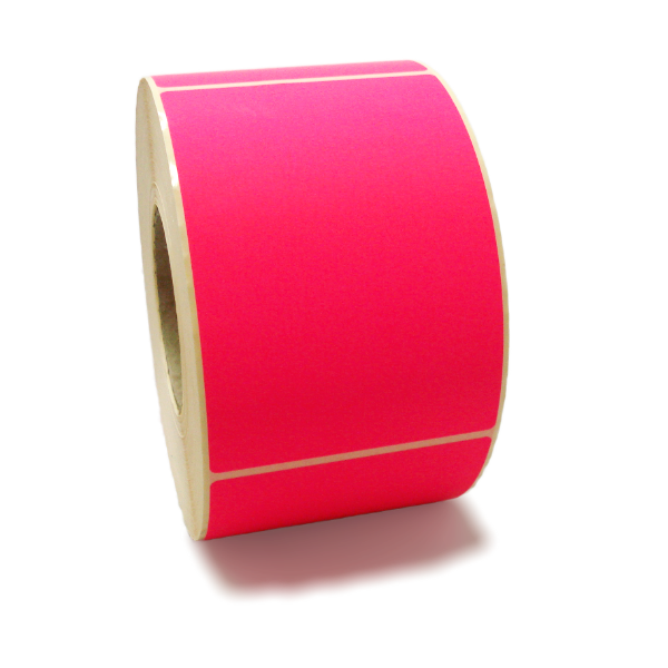 102mm x 150mm Fluorescent pink thermal transfer labels.