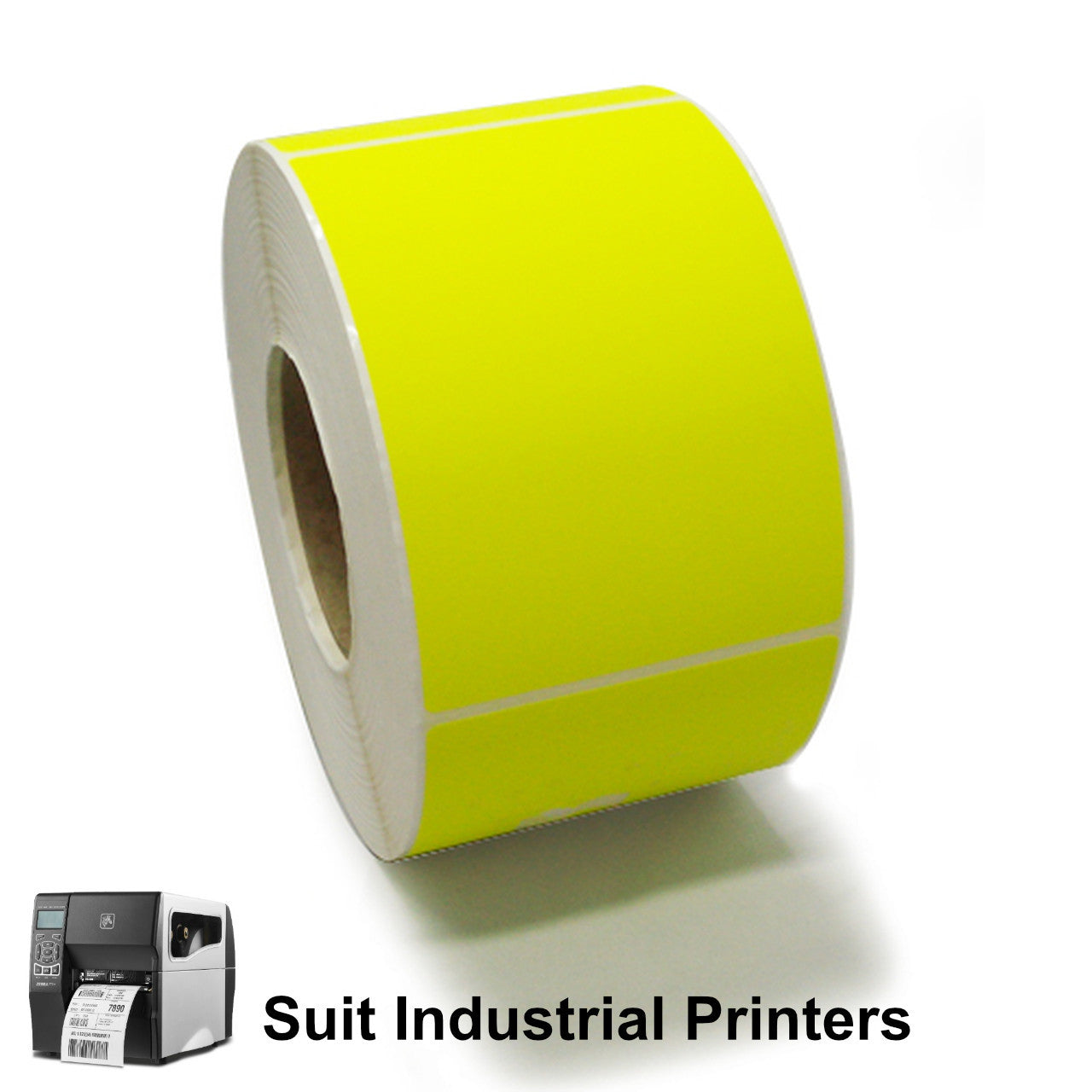 102mm x 150mm Fluorescent yellow thermal transfer labels . Barcodes.com.au