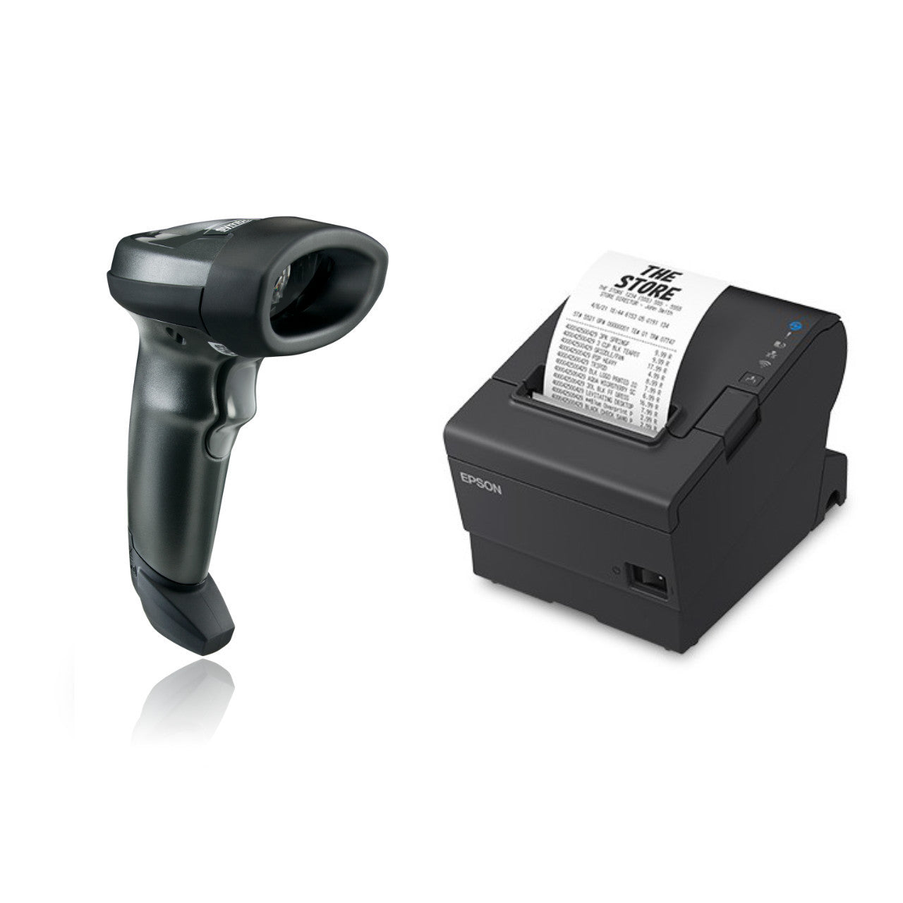 POS Bundle 3 - Zebra LI2208 Barcode scanner + Epson TM-T88VII Receipt Printer USB/SER