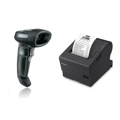 POS Bundle 3 - Zebra LI2208 Barcode scanner + Epson TM-T88VII Receipt Printer USB/SER