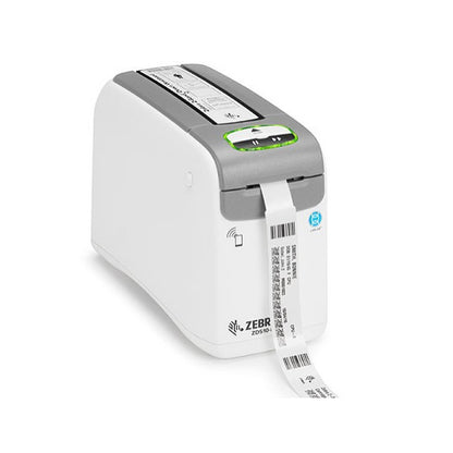 Zebra Wristband Printer with White Wristbands.
