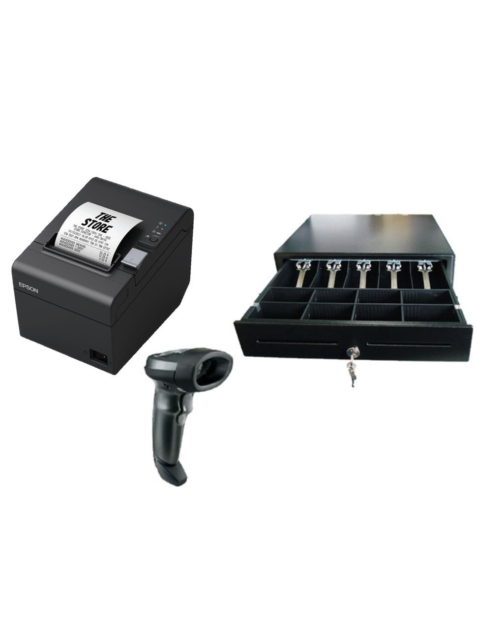POS Bundle 2 - Epson TM-T82IV + Zebra LI2208 Scanner + EC410 Cash Drawer - from barcodes.com.au