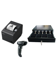 POS Bundle 2 - Epson TM-T82IV + Zebra LI2208 Scanner + EC410 Cash Drawer - from barcodes.com.au