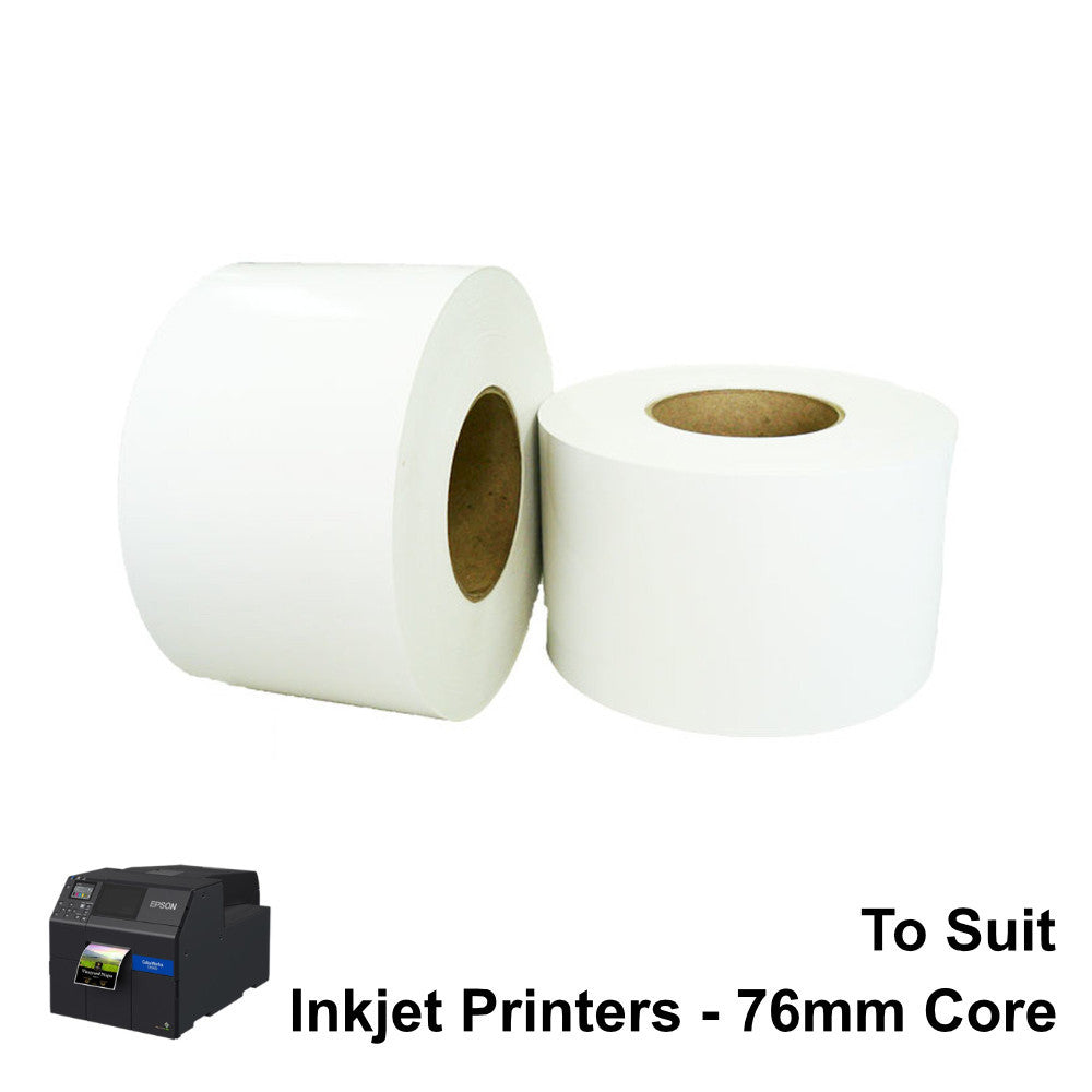 102mm X 100m TT White Gloss Inkjet Roll Labels to Suit Epson Colour printers (LT102WG-100MS)