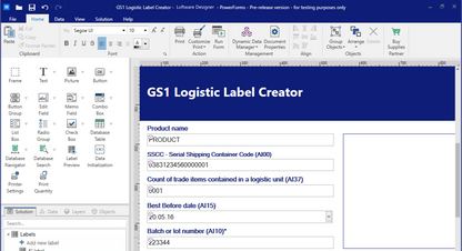 Loftware Label Design GS1 Creator