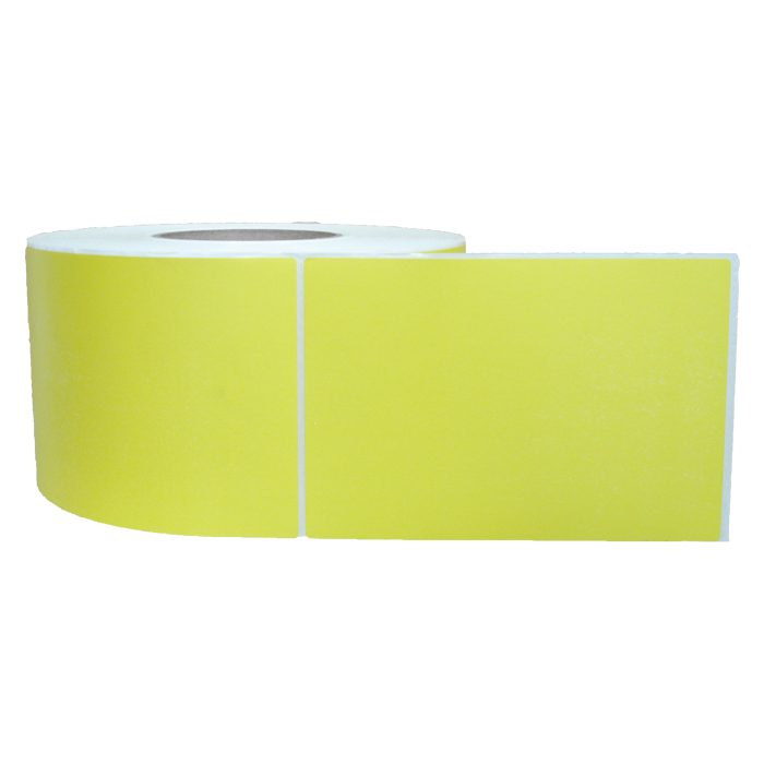 102mm X 150mm Direct Thermal Yellow Labels 76mm Core/ 1000 Labels Per Roll/ 4,000 Per Box