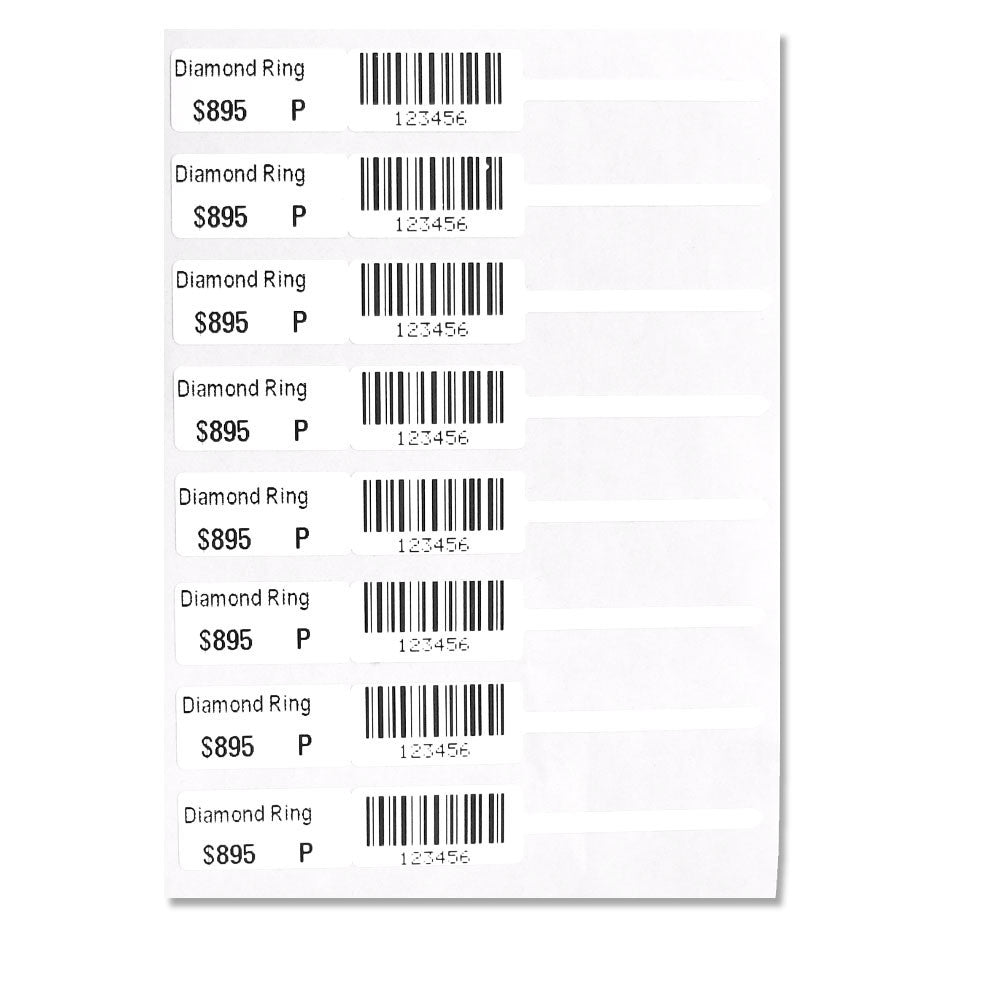 72mm X 10mm Jewellery Label Samples